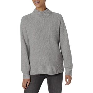 Goodthreads Women's Boucle Shaker Stitch Balloon-Sleeve Gray Heather Sweater M